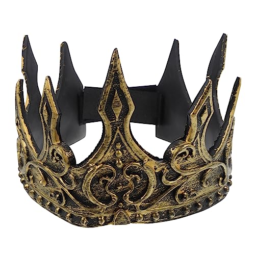 CIMAXIC PU Mittelalterliche Krone Für Herren Goldene Krone 3D Weiche Krone Dekoration Für Kostüme Und Partys Zufälliges Muster Perfekt Für Cosplay Und Halloween von CIMAXIC