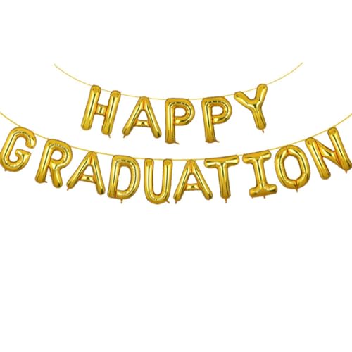 Abschlussdekoration Folienballons „happy Graduation“ Banner für Partyzubehör von CIMAXIC