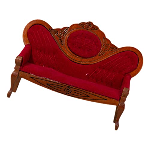 Puppenstubensofa Couch Puppenhaus-Möbelstühle puppenstubenmöbel Dollhouse Furniture Puppenhaus Holz Modelle Miniaturmöbel und Accessoires Miniatur-Zubehör hölzern schmücken von CIMAXIC