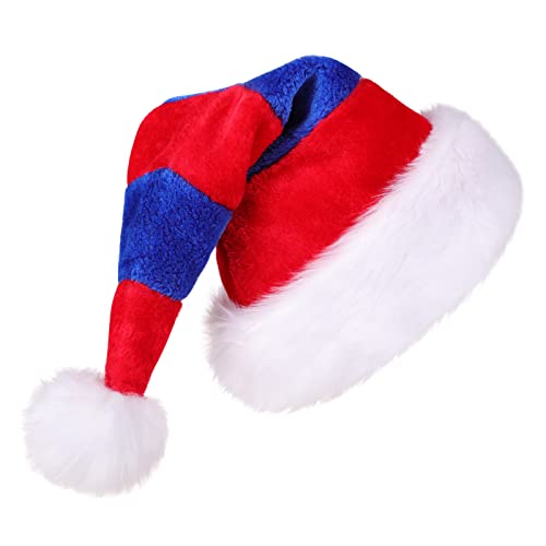CITÉTOILE Weihnachtsmütze Nikolausmütze für Erwachsene Warm Weihnachtsmann Mütze Santa Clause Mütze mit Komfort Soft Liner Weihnachtsmützen Familie Dicker Fellrand aus Plüsch, Streifen Rot&Blau CITÉTOILE Weihnachtsmütze Nikolausmütze für Erwachsene Warm Weihnachtsmann Mütze Santa Clause Mütze mit Komfort Soft Liner Weihnachtsmützen Familie Dicker Fellrand aus Plüsch, Streifen Rot&Blau von CITÉTOILE