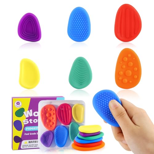 6 Stück Toys Sensory Stones, CIYIN Sensory Fidget Toys, Stimming Toys Autism, Sensorik Spielzeug Adhs Spielzeug, Fidget Toys Kinder für Stress, Angst & Autismus, für Kinder und Erwachsene von CIYIN