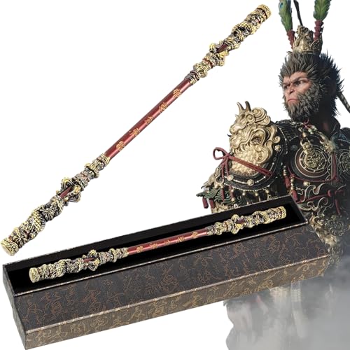 CIYKZYTRS Wu Kongs Goldener Knüppel, Stab des Affenkönigs Wu kongs Goldener Knüppel Ornamente mit Box, Sun Wukong Cosplay Requisiten Kollektion geeignet für Dekorative Sammlerstücke von CIYKZYTRS