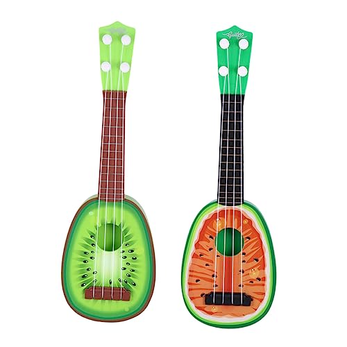 2 Stück Mini Fruchtgitarre Spielzeug Musikinstrumente Kinder Musikinstrument Mini Kindergitarre Wassermelonenform Ukulele Kinder Ukulele Nachahmung Ukulele Spielendes CIYODO von CIYODO