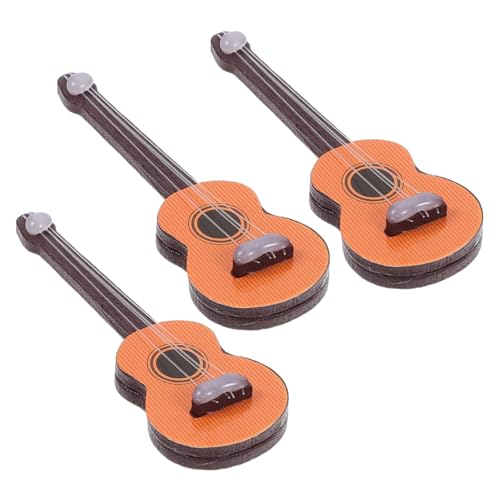 3 Stück Mini Gitarrenstatue Instrumente Kinderspielzeug Gitarren Für Puppenhaus Miniatur Spielzeuggitarre DIY Miniatur Gitarre Winzige Gitarre Mikro CIYODO von CIYODO