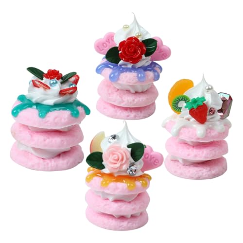 4 Stück Simuliertes Sandwich-keks-Modell Partyzubehör Kuchenmodelle Foto-Requisiten Dessert-Modelle Dekoratives Modell Künstliche Dessertdekoration Sandwich-keks-Modelle PVC CIYODO von CIYODO