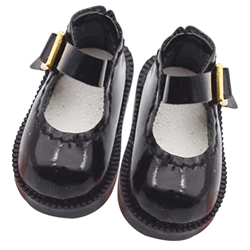 CIYODO 1 Paar Puppenschuhe Mini-spielzeughaus-verzierung Puppenabsätze Mini-schuhverzierung Outfit Für Mädchen Puppenstiefel Miniaturpuppen Schwarze Puppen Mini-Schuhe Puppen Für Mädchen von CIYODO