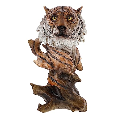 CIYODO 1 STK Tigerkopfverzierung Lebendiges Tigerhandwerk Zootiere Figur Feng Shui Tierverzierung Auto Armaturenbrett Dekoration Lebensechtes Tigerdekor Armaturenbrett Dekorationen Harz von CIYODO