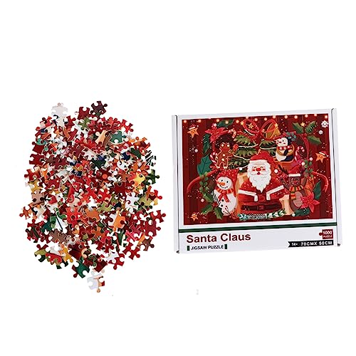 CIYODO 1 Satz 1000 Stück Weihnachtsmann-Puzzle Puzzle für Erwachsene Puzzle Christmas Weihnachts Puzzle puzzlel Weihnachts-Cartoon-Puzzle Intelligenz-Puzzle Papier rot von CIYODO