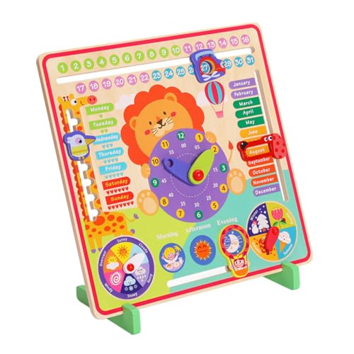 CIYODO 1 Satz Bewusstsein Für Kalenderjahreszeiten Puzzle-Spielzeug Lernspielzeug Für Kinder Gehirnspielzeug Monat Passendes Spielzeug Pädagogische Lehruhr Uhr Spielzeug Hölzern von CIYODO