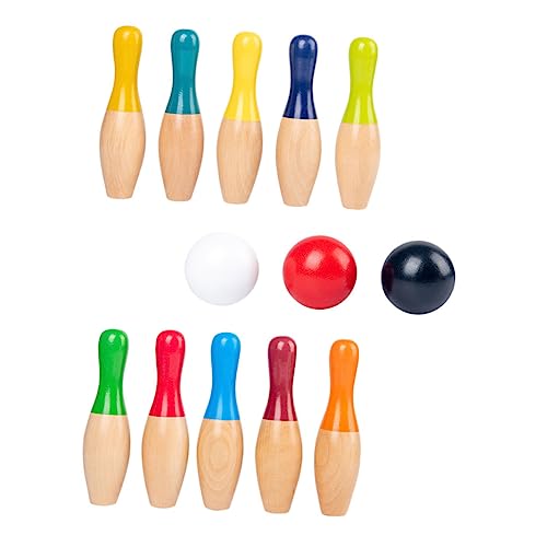 CIYODO 1 Satz Bowlingkugel Aus Holz Sportgeschenke Für Jungen Kinder Bowlen Mädchen Spielzeug Simulierte Bowlingkugeln Kinderbowling Und Bowling Für Kinder Mini-Bowling Colorful Hölzern von CIYODO