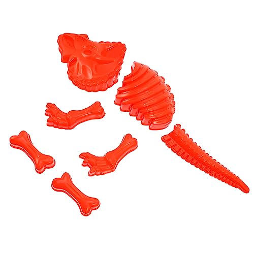 CIYODO 1 Satz Dinosaurier-Skelettform Gehirnspielzeug Werkzeuge für Sandformen Kinder bastelset basteln für Kinder Strandsandspielzeug für Kinder Dinosaurier-Form-Spielset Plastik rot von CIYODO