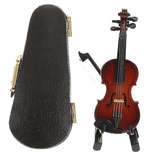 CIYODO 1 Satz Geigenmodell Modell Der Puppenstubengeige Mini-gitarre Violine Foto-requisite Mini-geigenspielzeug Mini-violine-ornament Gitarrendekor Mini-bassgitarrenfigur Zubehör Linde von CIYODO