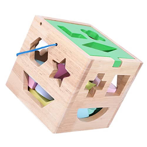 CIYODO 1 Satz Holzblock Spielzeug dartscheibe Kinder Kid Toys kinderknallzeug passende Formen für Kinder geometrisches Blockpuzzle geometrische Bausteine kognitive Spielsachen hölzern von CIYODO