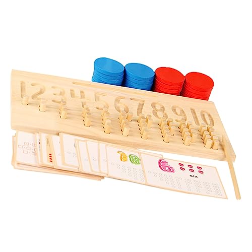 CIYODO 1 Satz Mathe-Spielzeug Digitales Paarungsspielzeug Steckbrett Zählen Pädagogisches Kindergartenspielzeug Lernspielzeug Für Kinder Nummernsortierfach Tonpapier 12x18 Hölzern Khaki von CIYODO