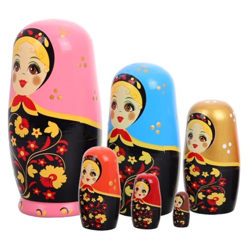 CIYODO 1 Set Handarbeit Holz Stapeln Russian Nesting Dolls Matryoshka Spielzeug Für Kinder Dekorative von CIYODO