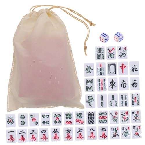 CIYODO 1 Satz Mini-Mahjong Traditionelle chinesische Mahjong-Spiele Requisiten für Reisespiele Mahjong-Kit Mahjong Spiele Mahjong Game Spielzeug Partyspiel-Set Reise-Mahjong-Spiel Melamin von CIYODO