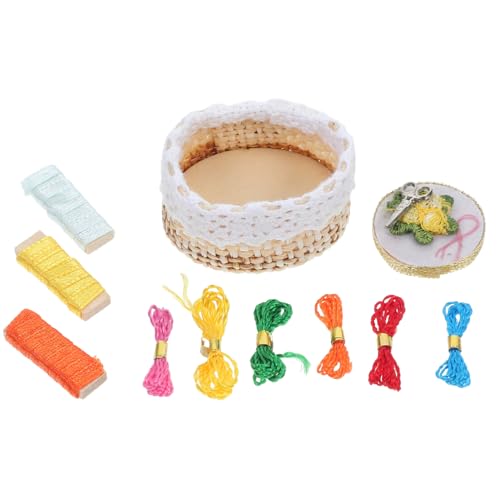 CIYODO 1 Satz Miniaturer Stickwerkzeugkorb für Puppenhaus Dekoration Tragbares Zubehör für Miniaturmöbel und Spielzeuge für Kreative DIY Projekte und Authentische Szenen CIYODO 1 Satz Miniaturer Stickwerkzeugkorb für Puppenhaus Dekoration Tragbares Zubehör für Miniaturmöbel und Spielzeuge für Kreative DIY Projekte und Authentische Szenen von CIYODO