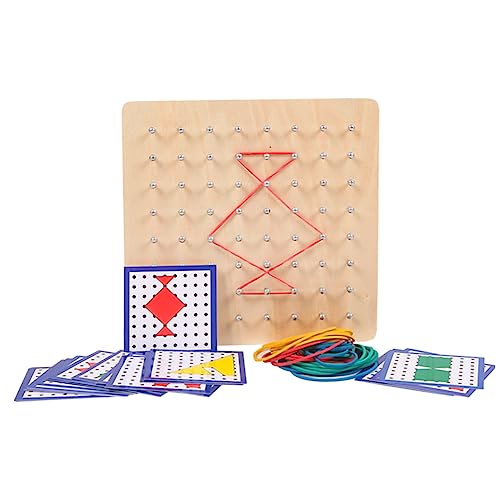 CIYODO 1 Satz Nägel Mit Geometrischer Form Geoboard Mathematische Grafik Montessori-Spielzeug Geoboard-Spielzeug Für Kinder Lernspielzeug Für Kinder Kinderspielzeug Spielzeuge Holz von CIYODO