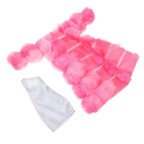 CIYODO 1 Satz Puppenkleidungszubehör Pyjama Outfits Kleidung Für Puppen Mini-Puppen-Outfit Austauschbare Puppenkleidung Zarte Puppenkleidung Cartoon-puppenkostüm Plüsch Rosa von CIYODO