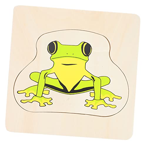 CIYODO 1 Satz Puzzle Aufwachsen Pädagogisches Puzzle Kinder Spielset Mehrschichtiges Puzzle Lernspielzeug Für Frosch-lebenszyklus-kit Puzzlespielzeug Für Kleinkinder Frosch-Puzzle Hölzern von CIYODO