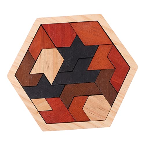 CIYODO 1 Satz Puzzle-bausteine Spielzeug Sechseck-Puzzle Tangram-Puzzle Rätsel Zum Frühen Lernen Lustiges Puzzle Hochwertiges Holz von CIYODO