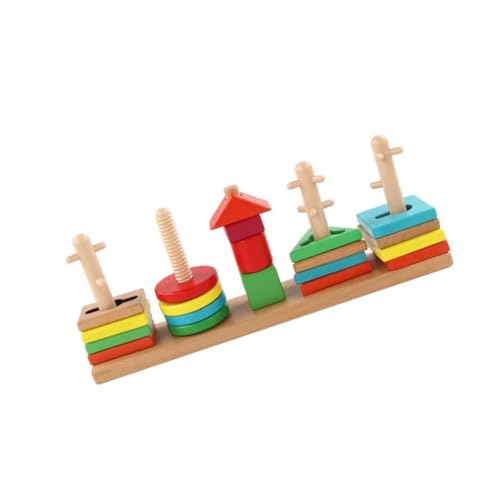 CIYODO 1 Satz Reihe von Spalten Bausteine ​​für Kinder Kinderspielzeug kiddibuzz advendskalenderfür Kinder Toy Gehirnentwicklungsspielzeug Baustein der geometrischen Form hölzern Colorful von CIYODO