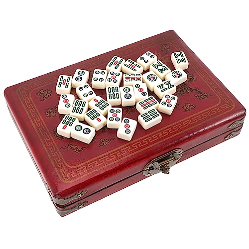 CIYODO 1 Satz Reise-Mahjong Traditionelle Mahjong-fliese Tragbares Spielbrett Spielzeug Für Die Reise Interessantes Mahjong-kit Chinesisches Mini-Mahjong-Spiel Mahjong-Spielzeug Acryl von CIYODO