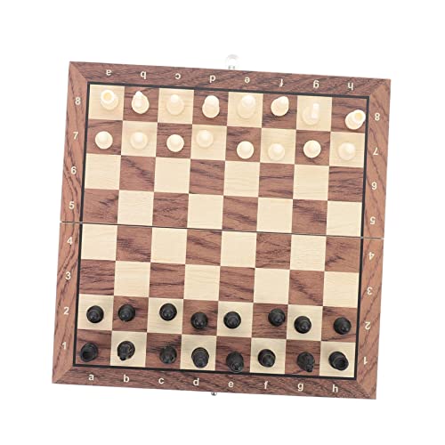 CIYODO 1 Satz Schachset Faltbares Schach Magnetisches Spielset Adukt-Spielzeug Pädagogisches Schach Westschach Spielzeug Holziges Spielzeug Kinderschach Hölzern von CIYODO