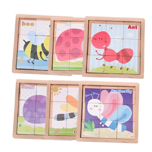 CIYODO 1 Satz Sechsseitige Malbausteine Cartoon-Puzzle Bausteine ​​für Kinder Kreatives Rätsel Kinderspielzeug Puzzle-Montessori-Spielzeug Kleinkindspielzeug Spielzeug Stapeln Holz von CIYODO