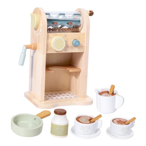 CIYODO 1 Satz Simuliertes Kaffeemaschinenspielzeug Für Puppenhaus Interaktives Küchenspielset Kaffeemaschine Kleines Kaffeemaschinenspielzeug Beige Hölzern von CIYODO