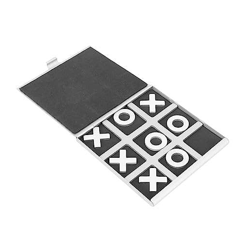 CIYODO 1 Satz Spiel Schach Xo Schach Strategie-brettspiel Bildungsspielzeug Nullen Und Kreuze Spiel Zehenspielzeug Pädagogisches Schachbrettspiel Aluminium Black von CIYODO