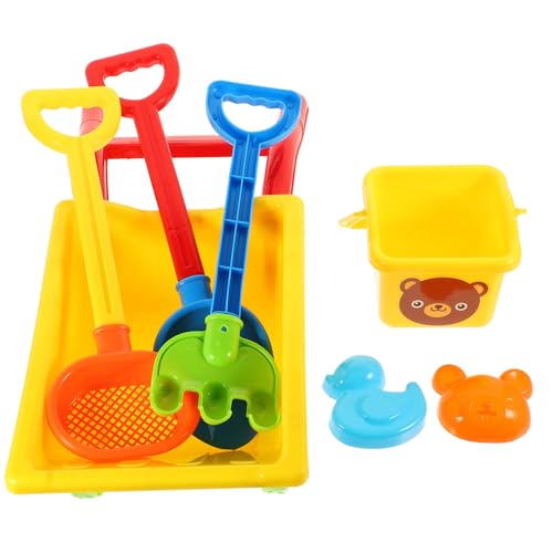 CIYODO 1 Satz Spielzeug Zum Sandgraben Sandkelle Kinder Schubkarre Spielzeug Sommerliches Strandspielzeug Sandschaufelrechen Sandsieb Sandspielzeug Sandform Für Kleinkinder Yellow Plastik von CIYODO