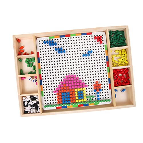 CIYODO 1 Satz Steckpuzzles Für Kleinkinder Kinderspielset Holzpilz Nagelpuzzle Bambusweiß 3D Puzzles Für Kinder von CIYODO