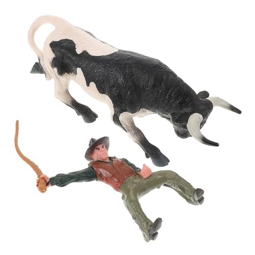 CIYODO 1 Satz Stierkampfmodell Stierkampf-modellornament Bullenreiter-Spielzeug Cowboy Bullenreiten Spielzeug Stier-Statue Spielzeug Mit Menschlichen Figuren Dekorative Stierstatue Harz von CIYODO