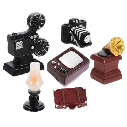 CIYODO 1 Satz dekorative Ornamente Retro-Minikoffer winziges Grammophonmodell Mini-Phonographenmodell Dekoration Schlafzimmer Bedroom Decor Puppenhaus-Puppenmöbel Puppenhausangebot Harz von CIYODO