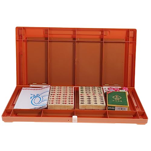 CIYODO 1 Satz tragbarer Mahjong-Tisch Mahjong-Reiseset Tragbares Mahjong Reisebrettspiel Desktop-Spielzeug Desktop-Brettspiel spielzeuge Outdoor-Mahjong interaktives Brettspiel Acryl von CIYODO