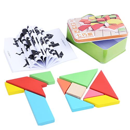 CIYODO 1 Schachtel Kinder Spielen Spielzeug Kreatives Tangram-Puzzle-Spielzeug Pädagogisches Spielzeug für Kinder lustiges Tangram-Spielzeug Kinder spielset Holz-Tangram Bambus von CIYODO