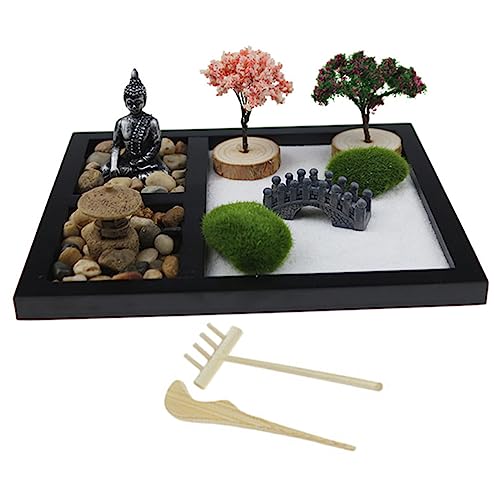 CIYODO 1 Set Chinesisches Mini-Zen-Garten-dekorationsset, Heimbüro, Desktop-Zen-Dekoration von CIYODO