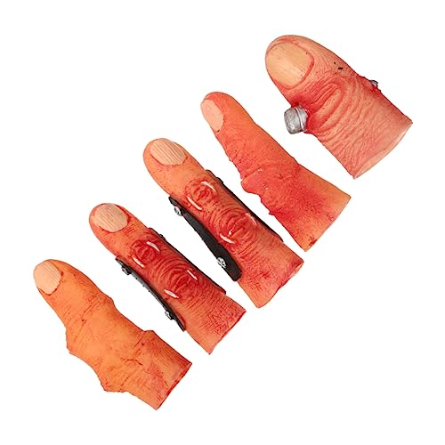 CIYODO 1 Set Halloween Handschuhe Mit Abgetrennten Fingern Fingerstand Blutige Falsche Finger Gruselige Blutige Finger Halloween Streich Spielzeug Falsche Finger Halloween von CIYODO