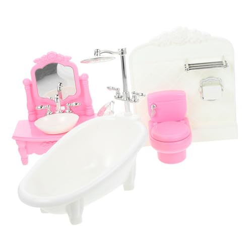 CIYODO 1 Set Mini Badezimmer Zubehör Set Für Puppenhaus Mini Waschbecken Toilette Und Badewanne Modell Für Zufällige Farbe Ideales Für Miniaturhäuser Und Kinderzimmer Deko von CIYODO