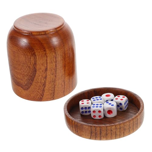 CIYODO 1 Set Siebbecher Aus Massivholz Würfelspielzubehör Holz Shaker Becher Spielwürfelbecher Würfelbecher Würfelbecher Ktv Würfel Spielbecher Würfelbecher Mit Deckel von CIYODO