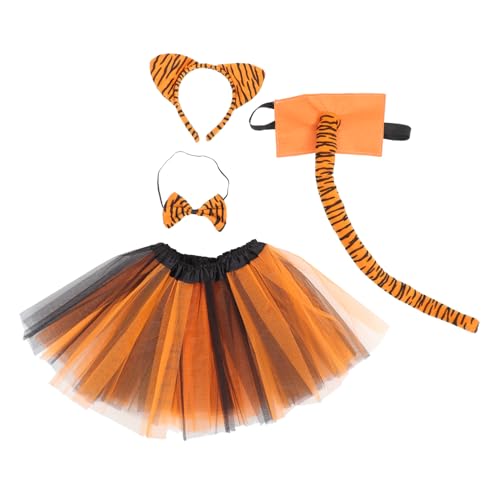 CIYODO 1 Set Tiger Stirnband Kätzchen Kopfbedeckung Haarband Katzenhaarreifen Tierkostüm Zubehör Masken Tiger Kostüm Set Halloween Leoparden Katzen Stirnband Kostüme von CIYODO