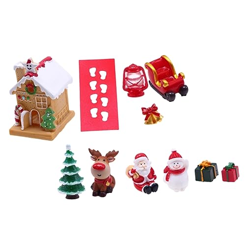 CIYODO 1 Set Weihnachtliche Minifiguren Aus Harz Mini Weihnachtsschmuck Heim DIY Modell Miniatur Minihaus Requisite von CIYODO