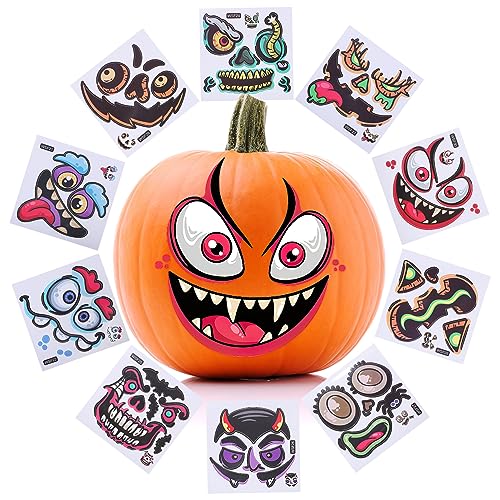 CIYODO 10 Stück Aufkleber Gesichtsausdruck Aufkleber Halloween Kürbis Aufkleber Für Zuhause Wandtattoo von CIYODO