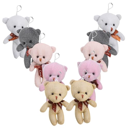 CIYODO 10 Stück Bär Plüschtier pluscheltier Little Bear handlocher plushbit plüschtiere tragen zappeln Bank Hase Babyspielzeug Bär Ornament ausgestopfte Bärenpuppe kurzer Plüsch von CIYODO