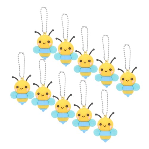 CIYODO 10 Stück Bienen Schlüsselanhänger Bienen Schlüsselanhänger Kleine Biene Hängende Dekoration Schlüsselanhänger Anhänger Schlüsselornament Hängende Biene Pvc Handtasche von CIYODO