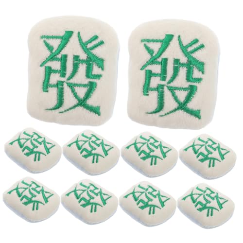 CIYODO 10 Stück Plüsch-Mahjong-brosche, Material, Glücksbringer, Verzierungen, Chinesisches Schriftzeichen, Anstecknadel, Ornament, Bestickte Glücksnadel Für Kleidungsdekoration von CIYODO