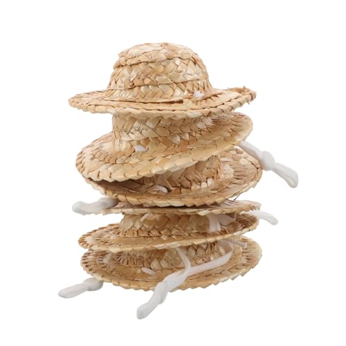 CIYODO 10 Stück Teiliges Miniatur Handgewebte Strohhüte mit Kinnriemen Dekorative Sombreros für Puppenhaus Kreative DIY Bastelaccessoires Puppenzubehör CIYODO 10 Stück Teiliges Miniatur Handgewebte Strohhüte mit Kinnriemen Dekorative Sombreros für Puppenhaus Kreative DIY Bastelaccessoires Puppenzubehör von CIYODO