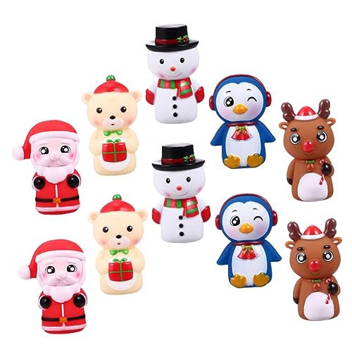 CIYODO 10 Stück Weihnachts Fingerpuppe Weihnachtshandpuppen Weihnachts Fingerpuppe Badespielzeug Für Kinder Im Alter Von 4–8 Jahren Fingerpuppe Weihnachten Weihnachtsmann von CIYODO