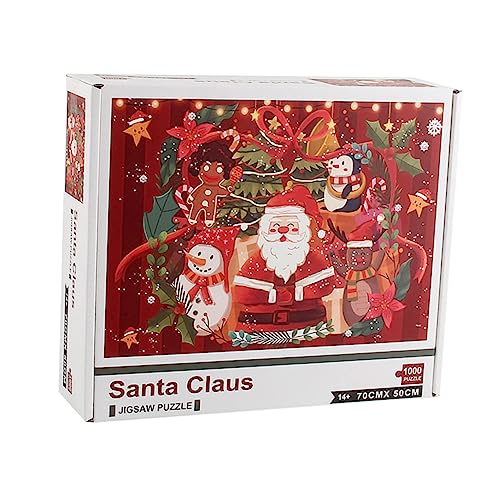 CIYODO 1000 Stück Weihnachtsmann-Puzzle Puzzle-Spielzeug- Füller Für Weihnachtstüten Weihnachtspuzzle Weihnachtsfestbevorzugungsgeschenk Kinderpuzzle Schneemann Puzzles Rot Papier von CIYODO